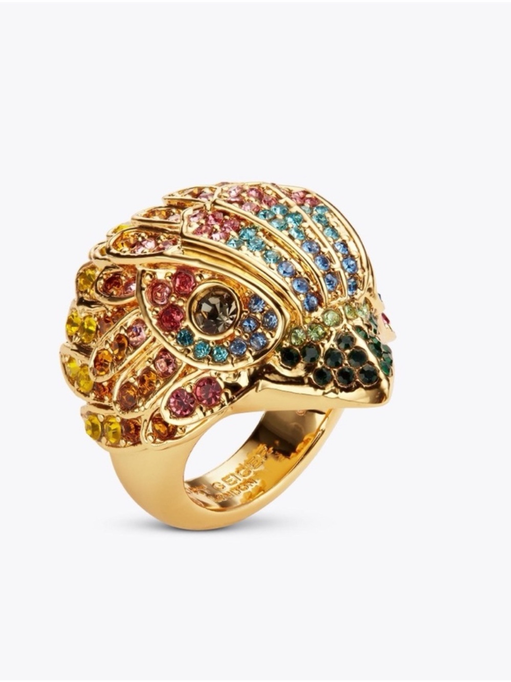 Kurt Geiger London Pave Eagle Crystal Cocktail Ring sz8 New in Box